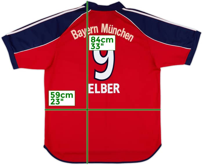 1999-01 Bayern Munich Home Shirt Elber #9 - 9/10 - (L)
