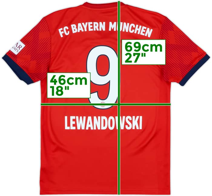 2018-19 Bayern Munich Home Shirt Lewandowski #9 - 10/10 - (S)