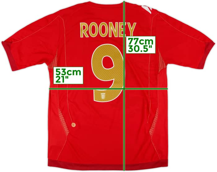 2006-08 England Away Shirt Rooney #9 - 7/10 - (L)