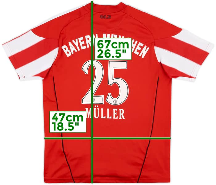 2010-11 Bayern Munich Home Shirt Muller #25 - 6/10 - (L.Boys)
