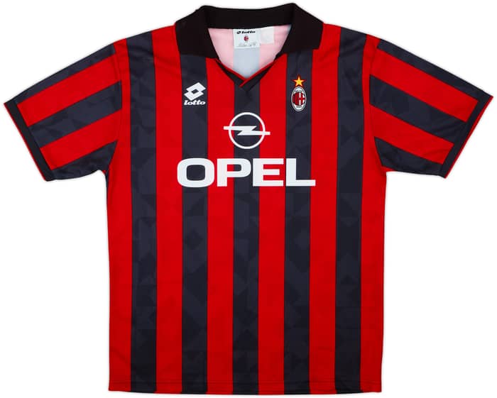1995-96 AC Milan Home Shirt Weah #9 - 8/10 - (XL)