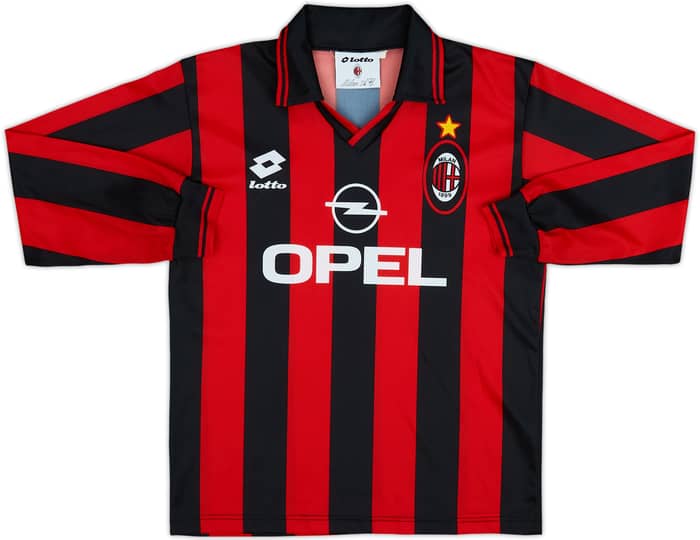 1995-96 AC Milan Home L/S Shirt - 9/10 - (15-16 Years)