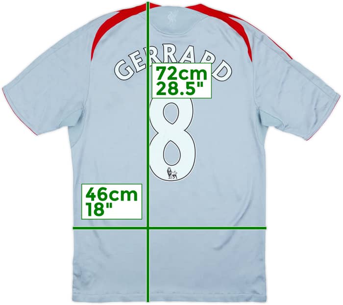 Camiseta de visitante del Liverpool 2008-09 Gerrard #8 - 5/10 - (S)