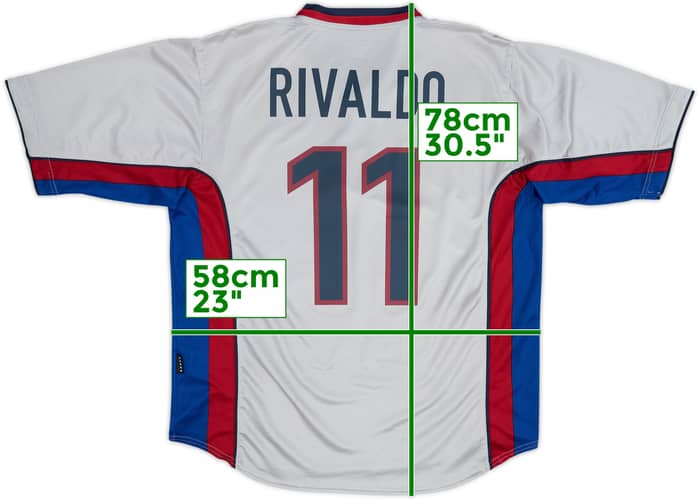 1999-01 Barcelona Away Shirt Rivaldo #11 - 9/10 - (XL)