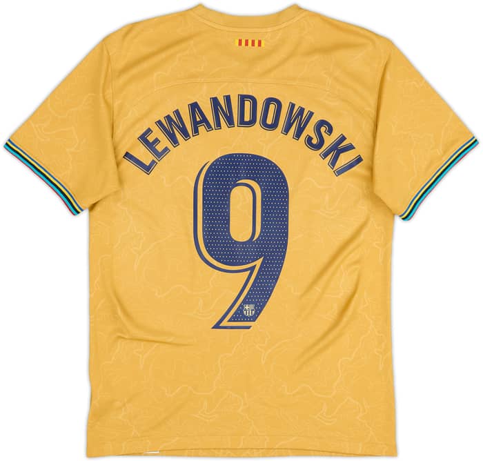 2022-23 Barcelona Away Shirt Lewandowski #9 - 7/10 - (S)