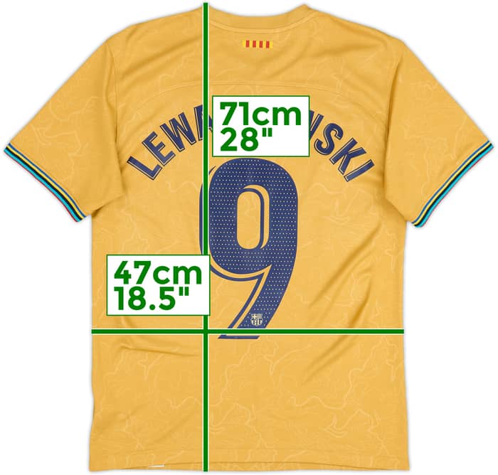 2022-23 Barcelona Away Shirt Lewandowski #9 - 7/10 - (S)