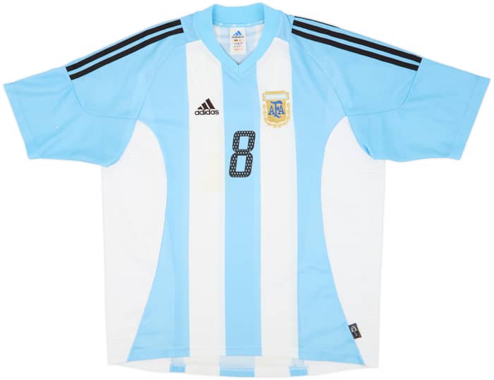 2002-04 Argentina Home Shirt Zanetti #8 - 6/10 - (L)