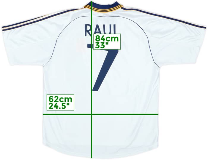 1998-00 Real Madrid Home Shirt Raul #7 - 8/10 - (XL)