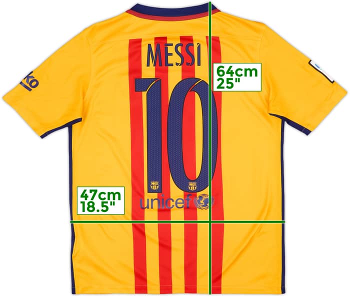 2015-16 Barcelona Away Shirt Messi #10 - 8/10 - (13-15 Years)