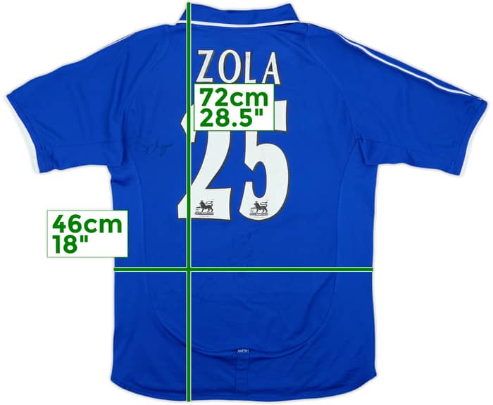 2001-03 Chelsea Signed Home Shirt Zola #25 - 6/10 - (S)
