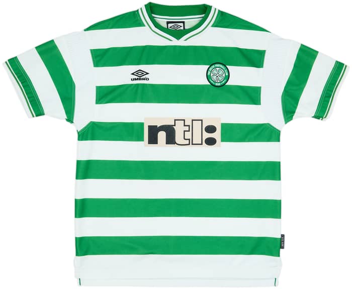 1999-01 Celtic Home Shirt Larsson #7 - 8/10 - (XL)