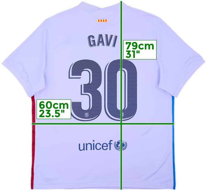 2021-22 Barcelona Away Shirt Gavi #30 - 9/10 - (XL)