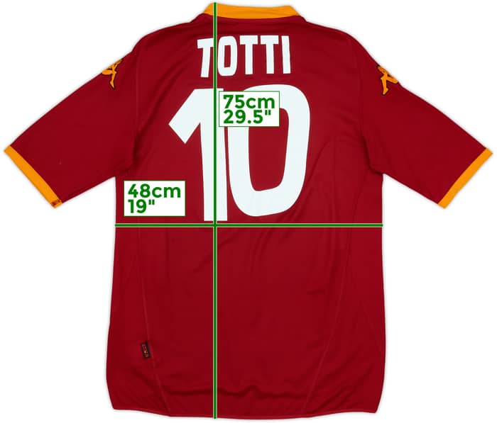 2007-08 Roma Home Shirt Totti #10 - 7/10 - (L)