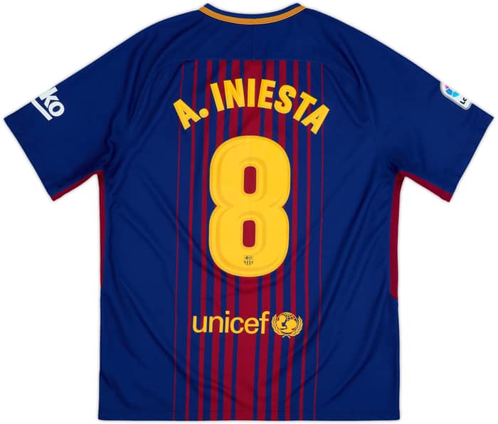 2017-18 Barcelona Home Shirt A.Iniesta #8 - 8/10 - (L)