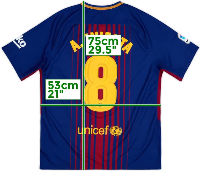 2017-18 Barcelona Home Shirt A.Iniesta #8 - 8/10 - (L)