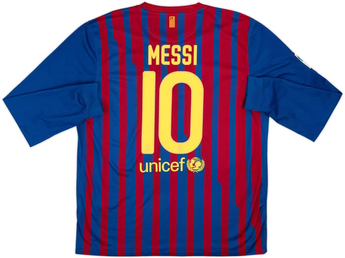 2011-12 Barcelona Home L/S Shirt Messi #10 - 9/10 - (XL)