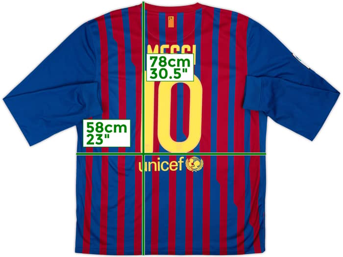 2011-12 Barcelona Home L/S Shirt Messi #10 - 9/10 - (XL)