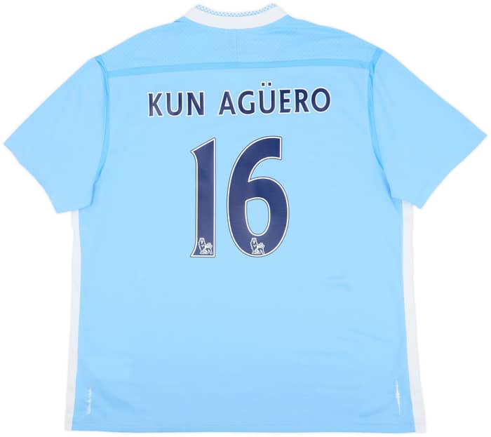 2011-12 Manchester City Home Shirt Kun Aguero #16 - 6/10 - (XXL)