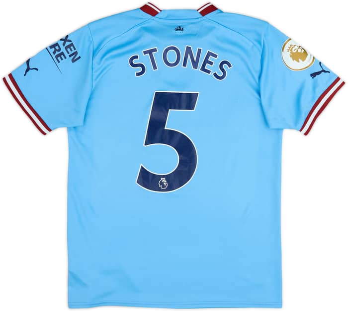 2022-23 Manchester City Home Shirt Stones #5 - 6/10 - (S)