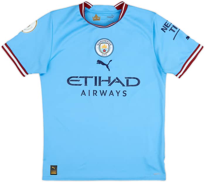 2022-23 Manchester City Home Shirt Stones #5 - 6/10 - (S)