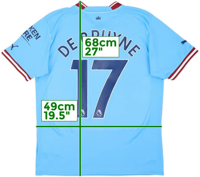 2022-23 Manchester City Home Shirt De Bruyne #17 - 8/10 - (M)