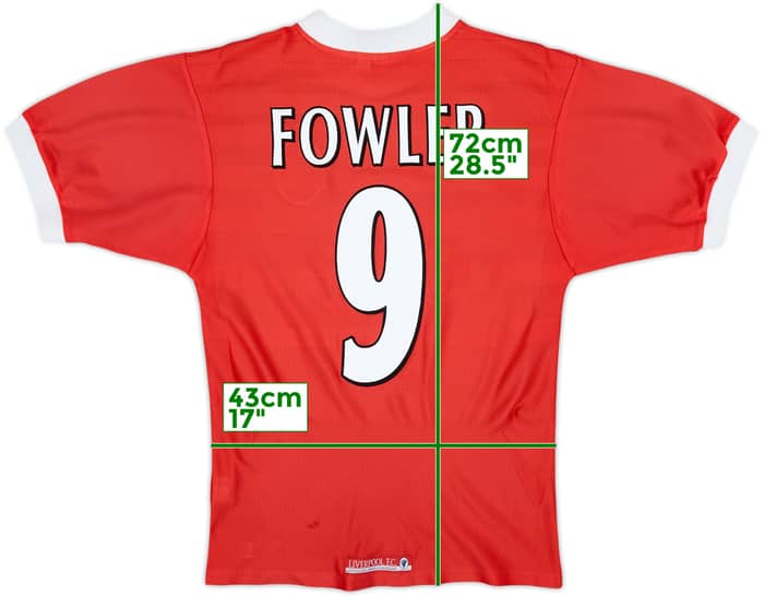 1998-00 Liverpool Home Shirt Fowler #9 - 5/10 - (S)