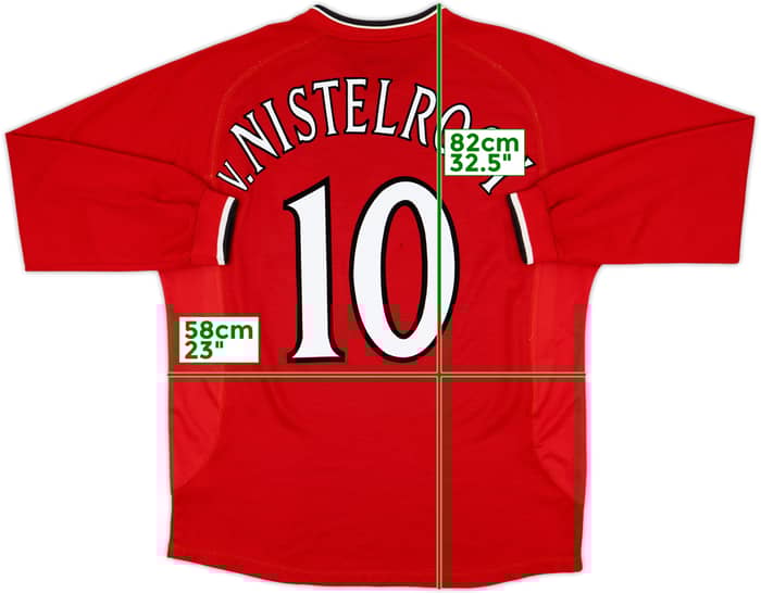 2000-02 Manchester United Home L/S Shirt V.Nistelrooy #10 - 8/10 - (XL)