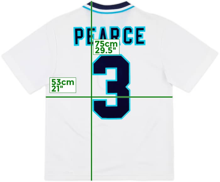 1995-97 England Home Shirt Pearce #3 - 8/10 - (M)