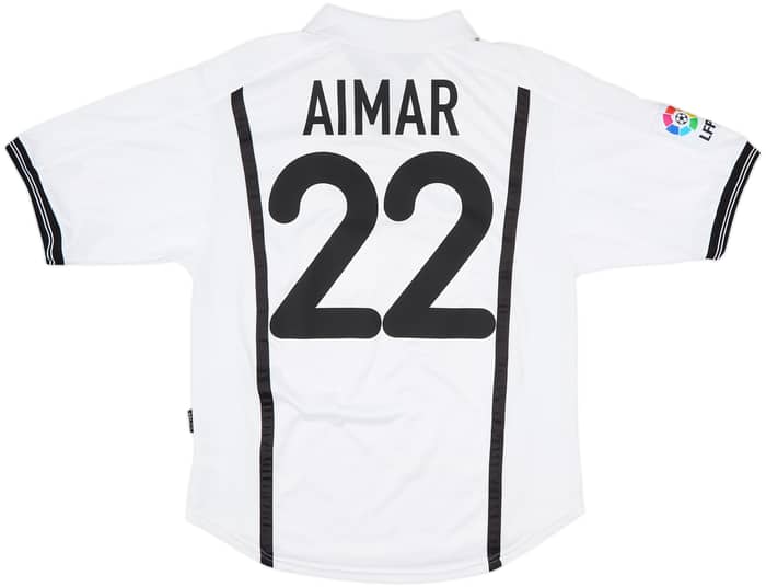 2000-01 Valencia Home Shirt Aimar #22 - 8/10 - (L)