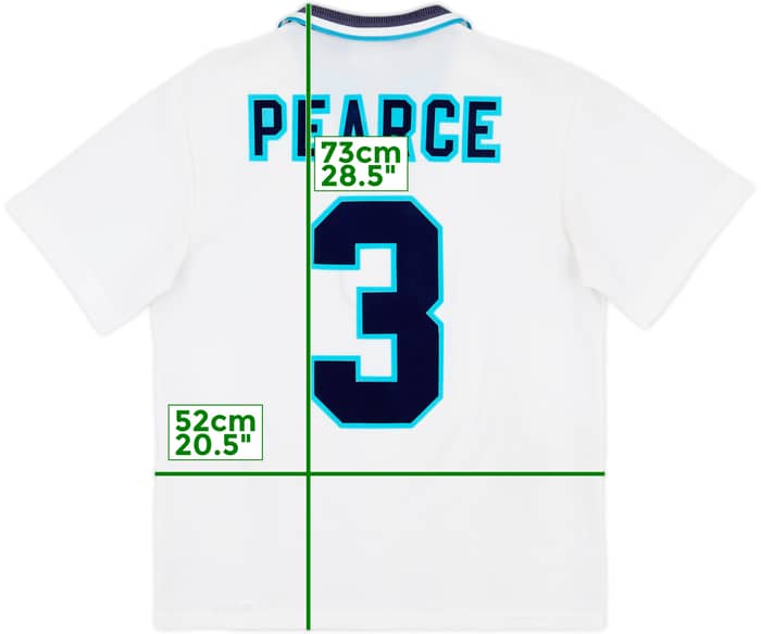 1995-97 England Home Shirt Pearce #3 - 8/10 - (M)