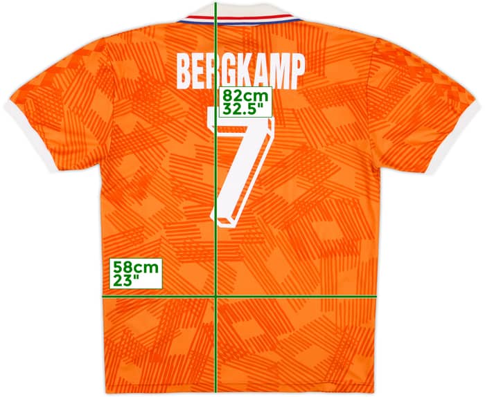 1992-94 Netherlands Home Shirt Bergkamp #7 - 8/10 - (XL)