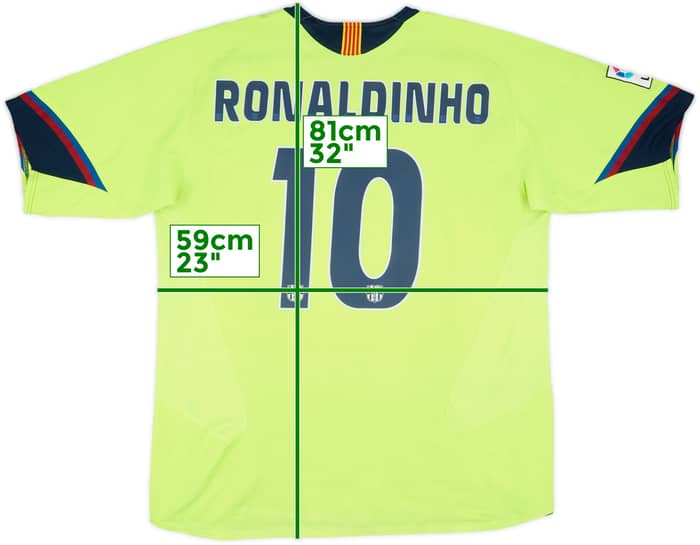 2005-06 Barcelona Away Shirt Ronaldinho #10 - 8/10 - (XL)