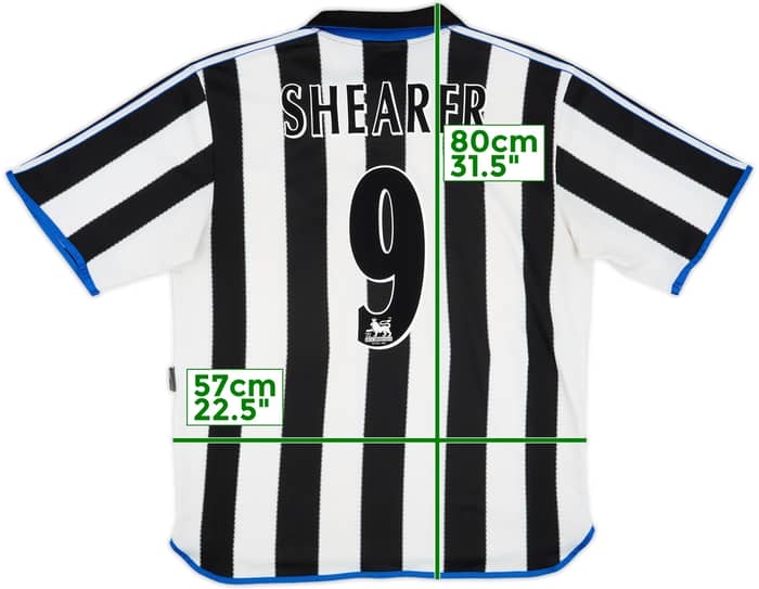 1999-00 Newcastle Home Shirt Shearer #9 - 7/10 - (XL)