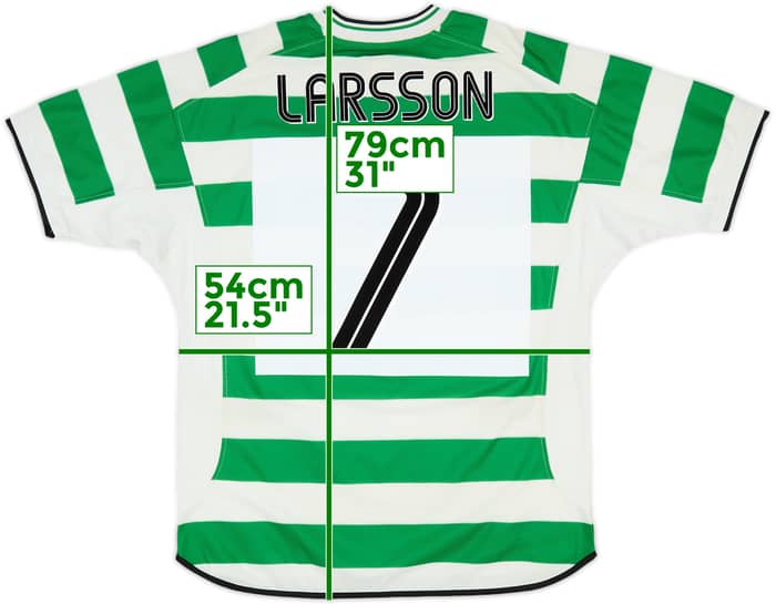 2001-03 Celtic Home Shirt Larsson #7 - 5/10 - (L)