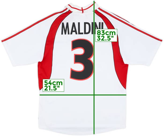 2000-02 AC Milan Away Shirt Maldini #3 - 8/10 - (L)