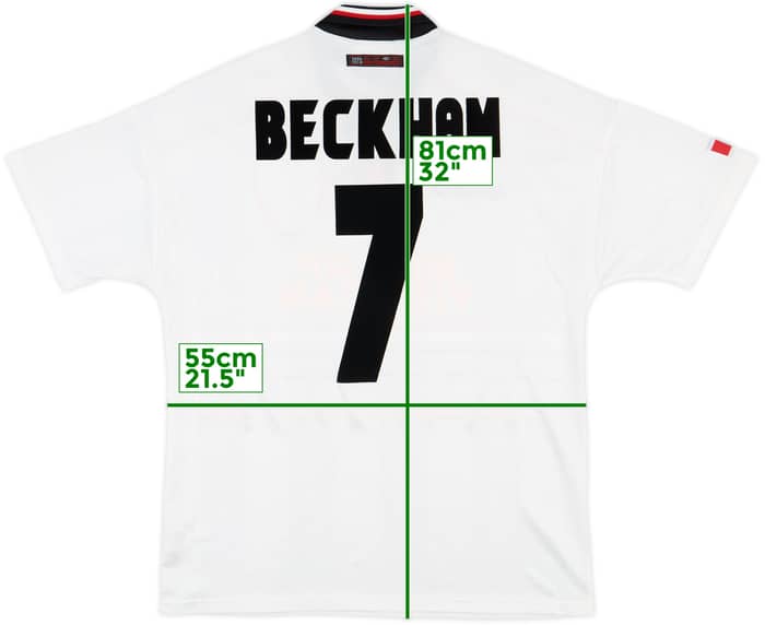 1997-99 Manchester United Away Shirt Beckham #7 - 8/10 - (L)