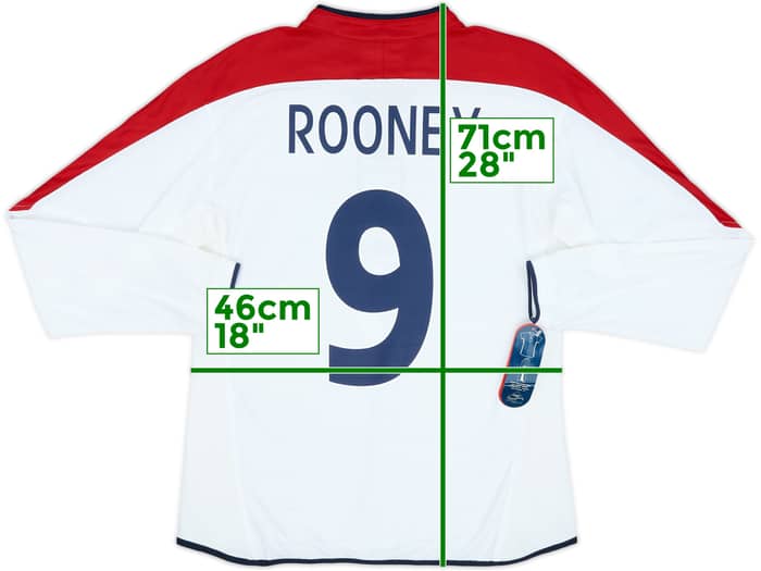 2003-05 England Home L/S Shirt Rooney #9 (Women's L)