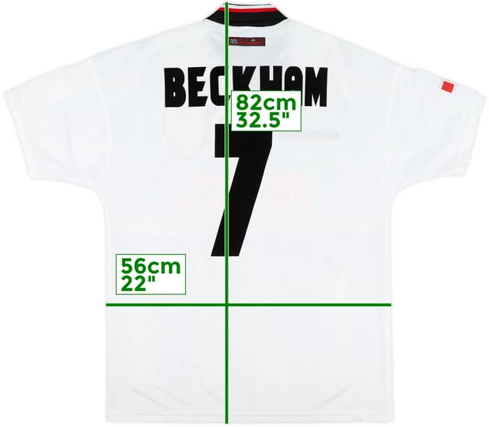 1997-99 Manchester United Away Shirt Beckham #7 - 9/10 - (L)