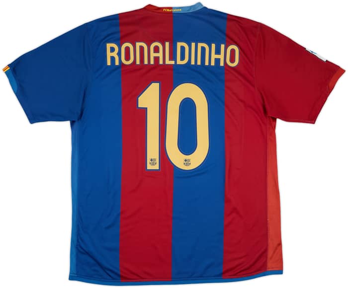2006-07 Barcelona Home Shirt Ronaldinho #10 - 8/10 - (XL)