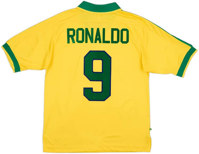 1997-98 Brazil Home Shirt Ronaldo #9 - 8/10 - (M)