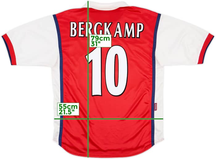 1998-99 Arsenal Home Shirt Bergkamp #10 - 8/10 - (M)
