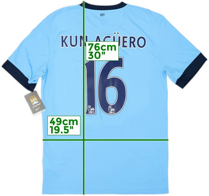 2014-15 Manchester City Home Shirt Kun Aguero #16 (M)