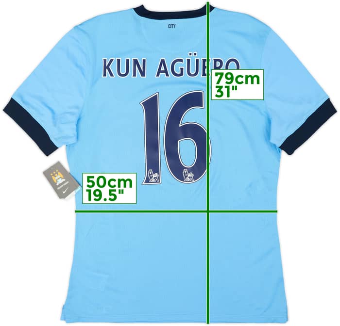 2014-15 Manchester City Authentic Home Shirt Kun Aguero #16 (XL)