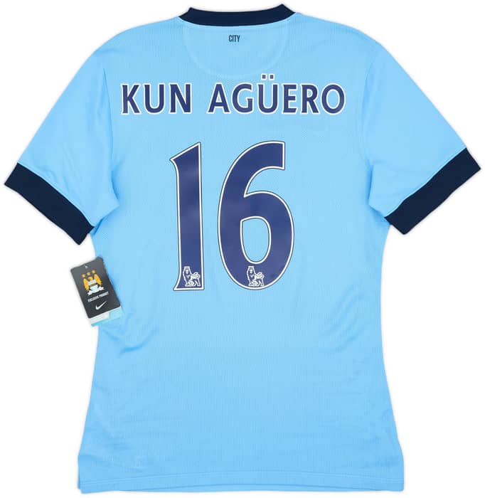 2014-15 Manchester City Authentic Home Shirt Kun Aguero #16 (M)