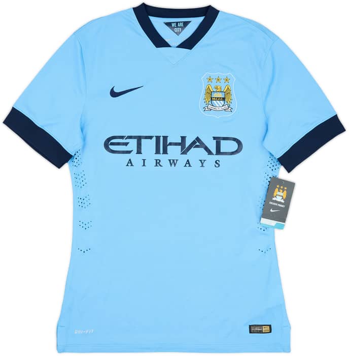 2014-15 Manchester City Authentic Home Shirt Kun Aguero #16 (M)
