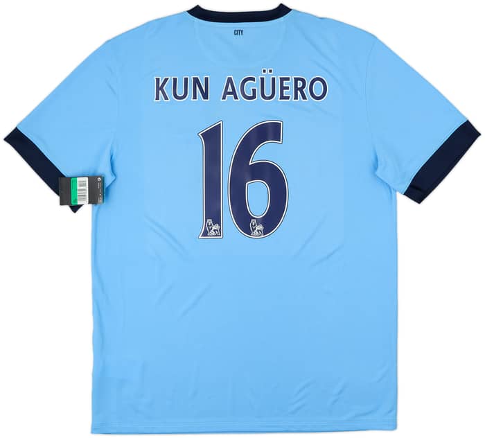 2014-15 Manchester City Authentic Home Shirt Kun Aguero #16 (XL)