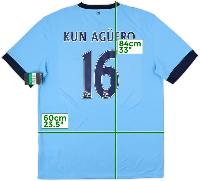 2014-15 Manchester City Authentic Home Shirt Kun Aguero #16 (XL)