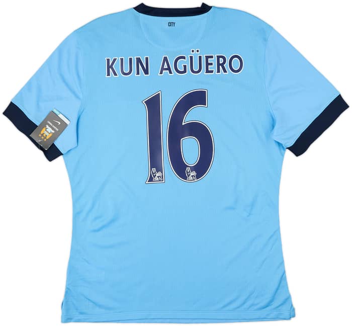 2014-15 Manchester City Authentic Home Shirt Kun Aguero #16 (XL)