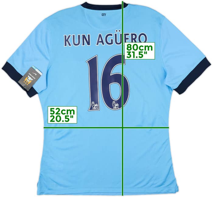 2014-15 Manchester City Authentic Home Shirt Kun Aguero #16 (XL)