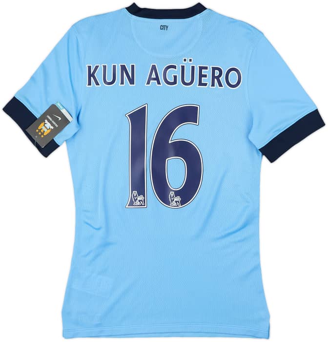 2014-15 Manchester City Authentic Home Shirt Kun Aguero #16 (S)